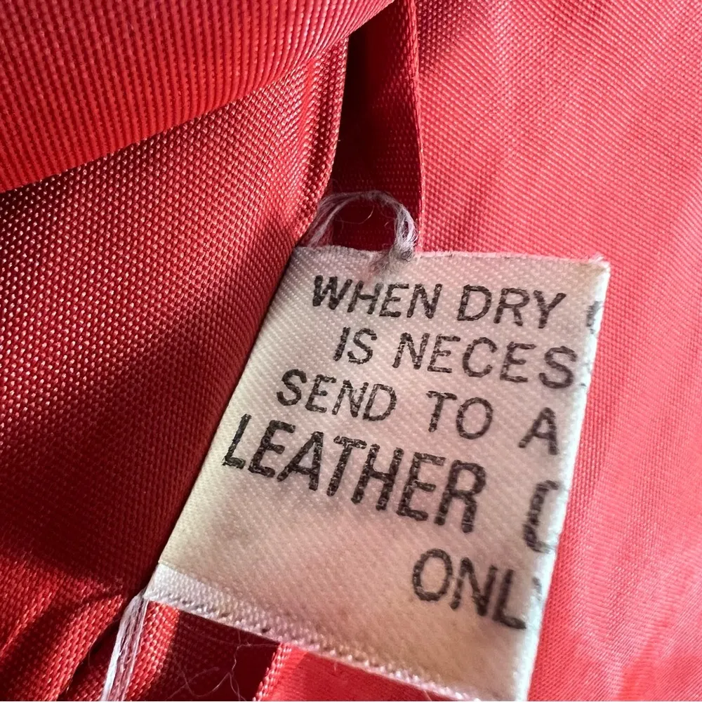 Vintage 70’s Custom Leather Boutique Leather Coat with Woven Pockets in Red Rust Size undefined - Image 6