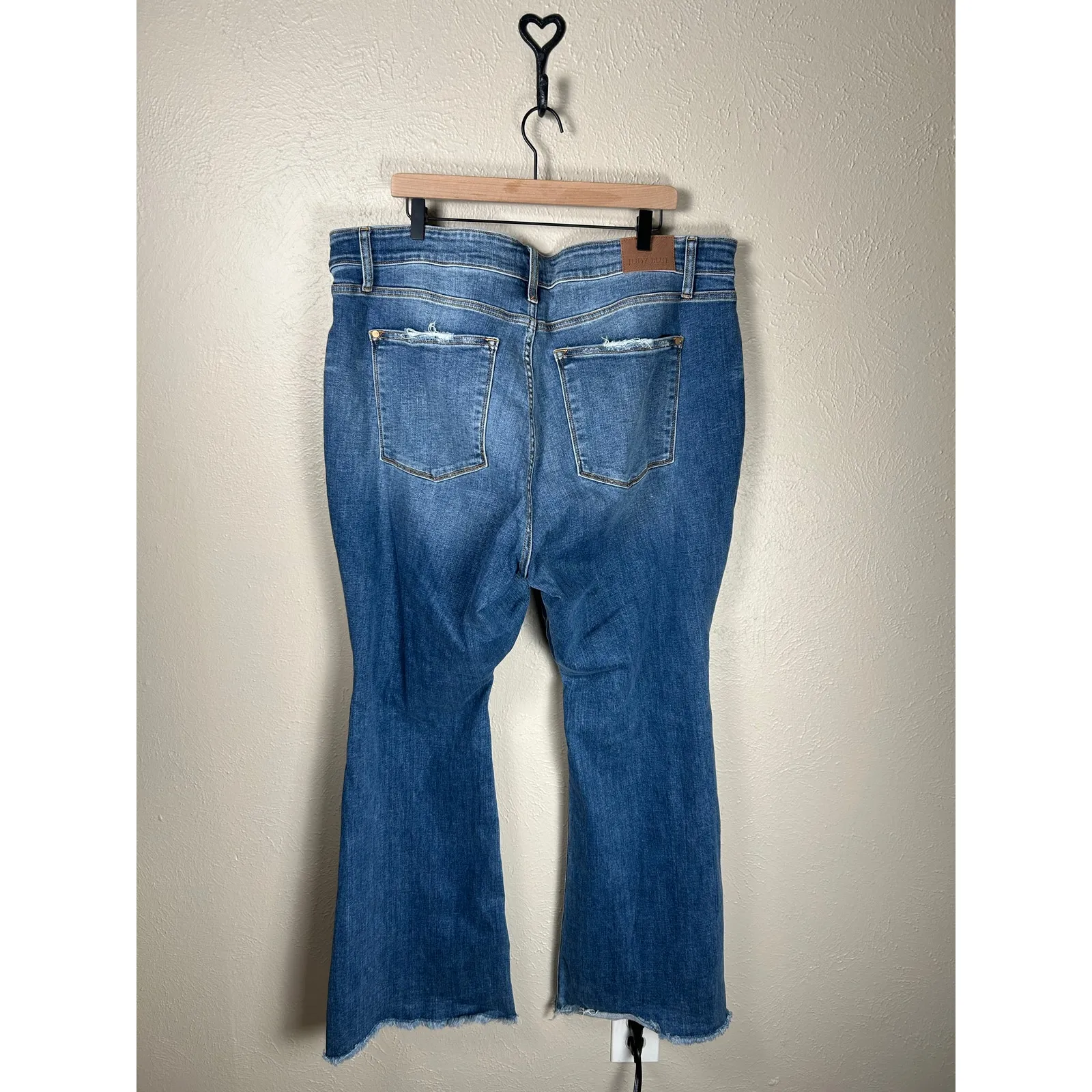 Judy Blue Flare Jeans Size 22 Button Fly Distressed Western Boho Denim Pants - Image 7