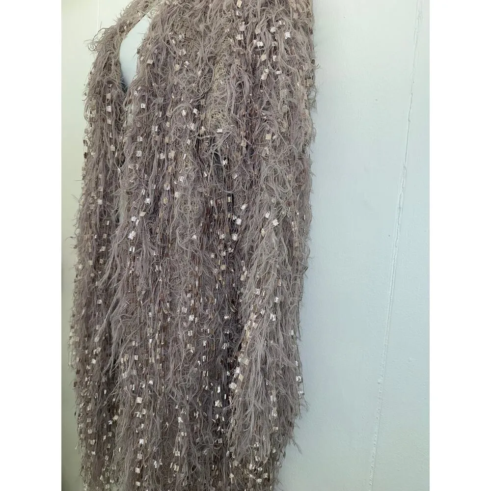 Altar'd State Dusty Mauve Emmaline Shaggy Open Front Cardigan sz M - Image 5