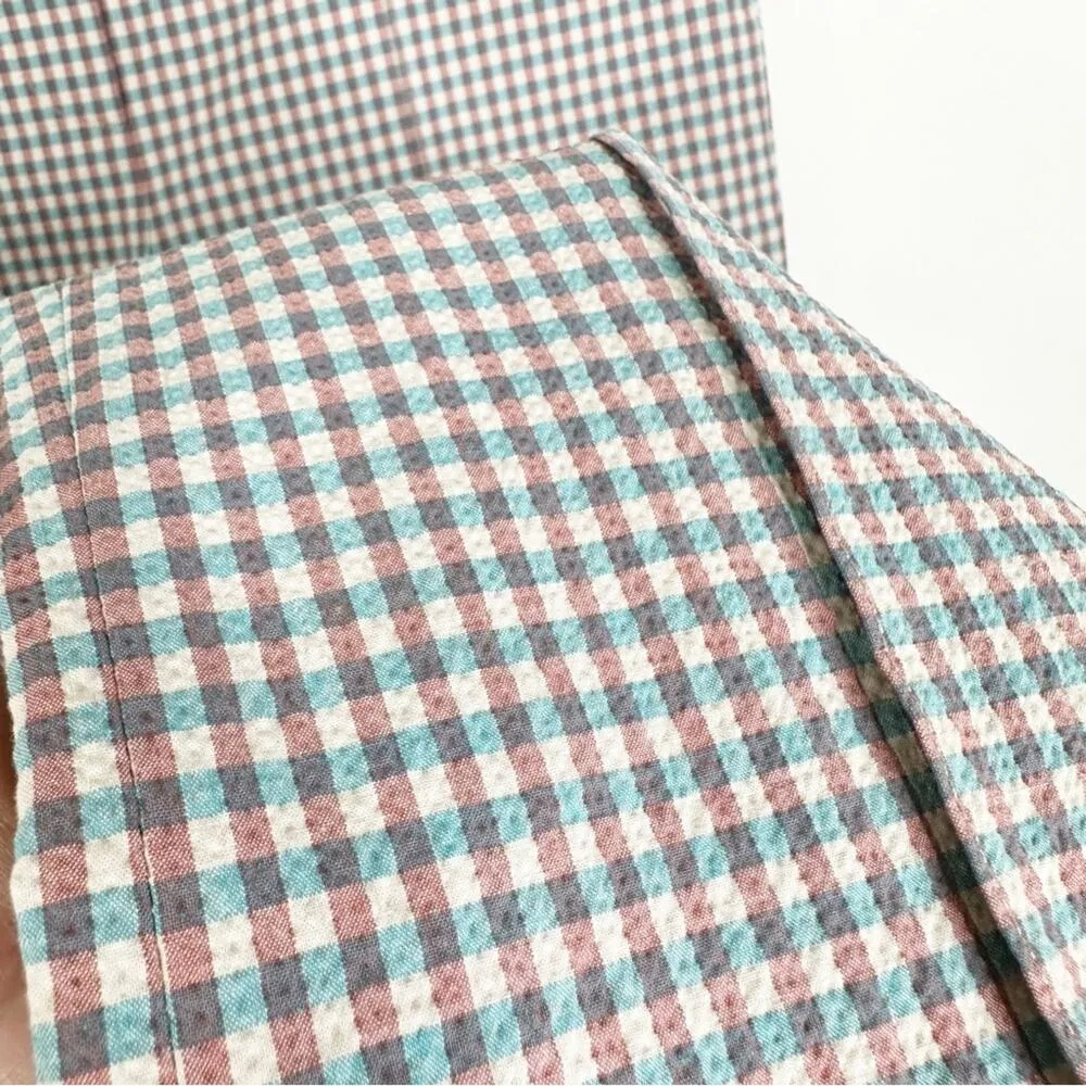 NWT VERONICA BEARD Dhara Gingham Check Seer Sucker Pedal Pusher Pants Size 6 - Image 8