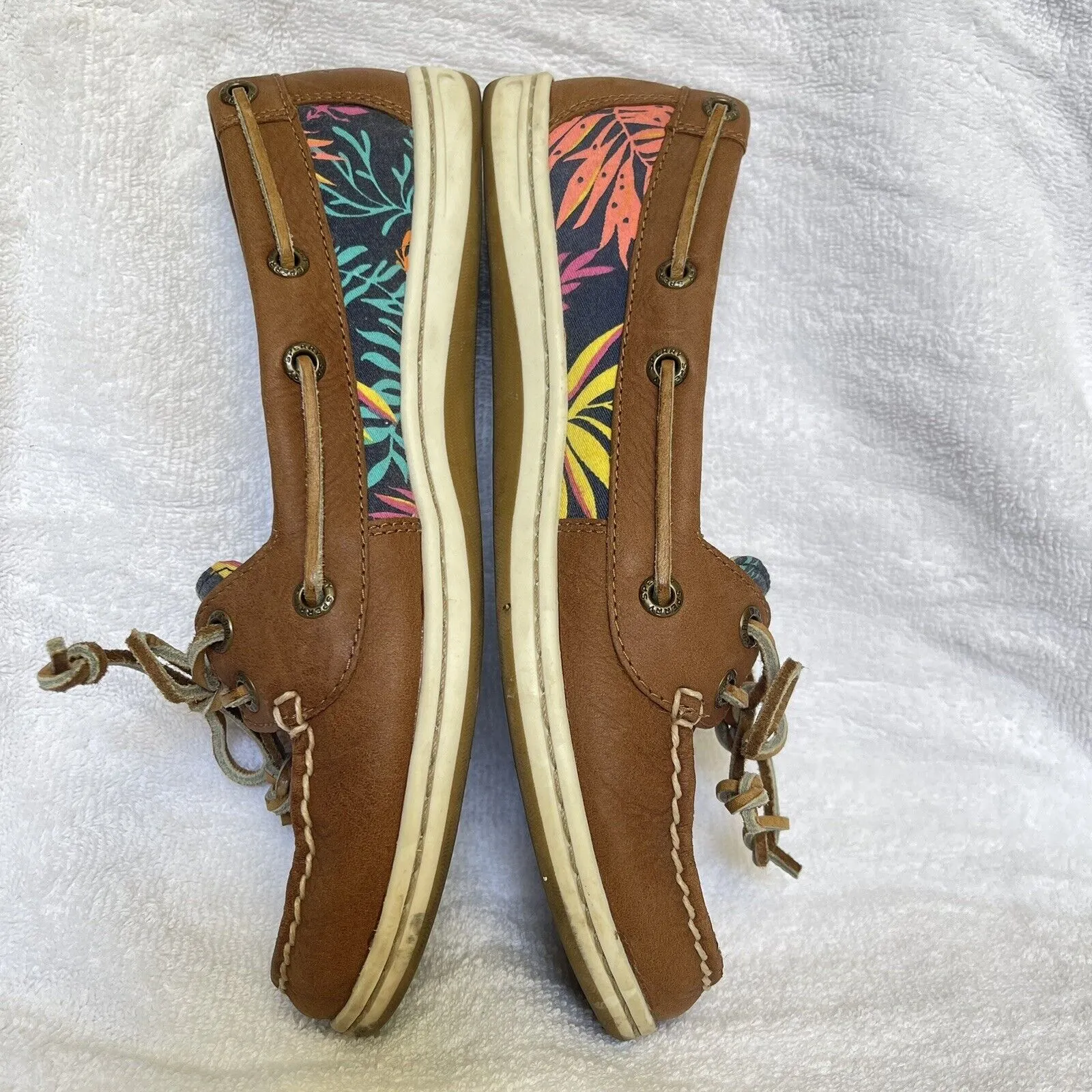 Sperry Firefish Seaweed Print Boat Shoes for Women Size 7M STS95286 LightlyWorn - Image 2