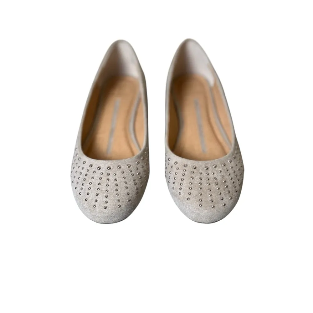 New Directions Tan Suede Studded Hutch Ballet Flats Size 6.5 Casual Neutral Work - Image 6