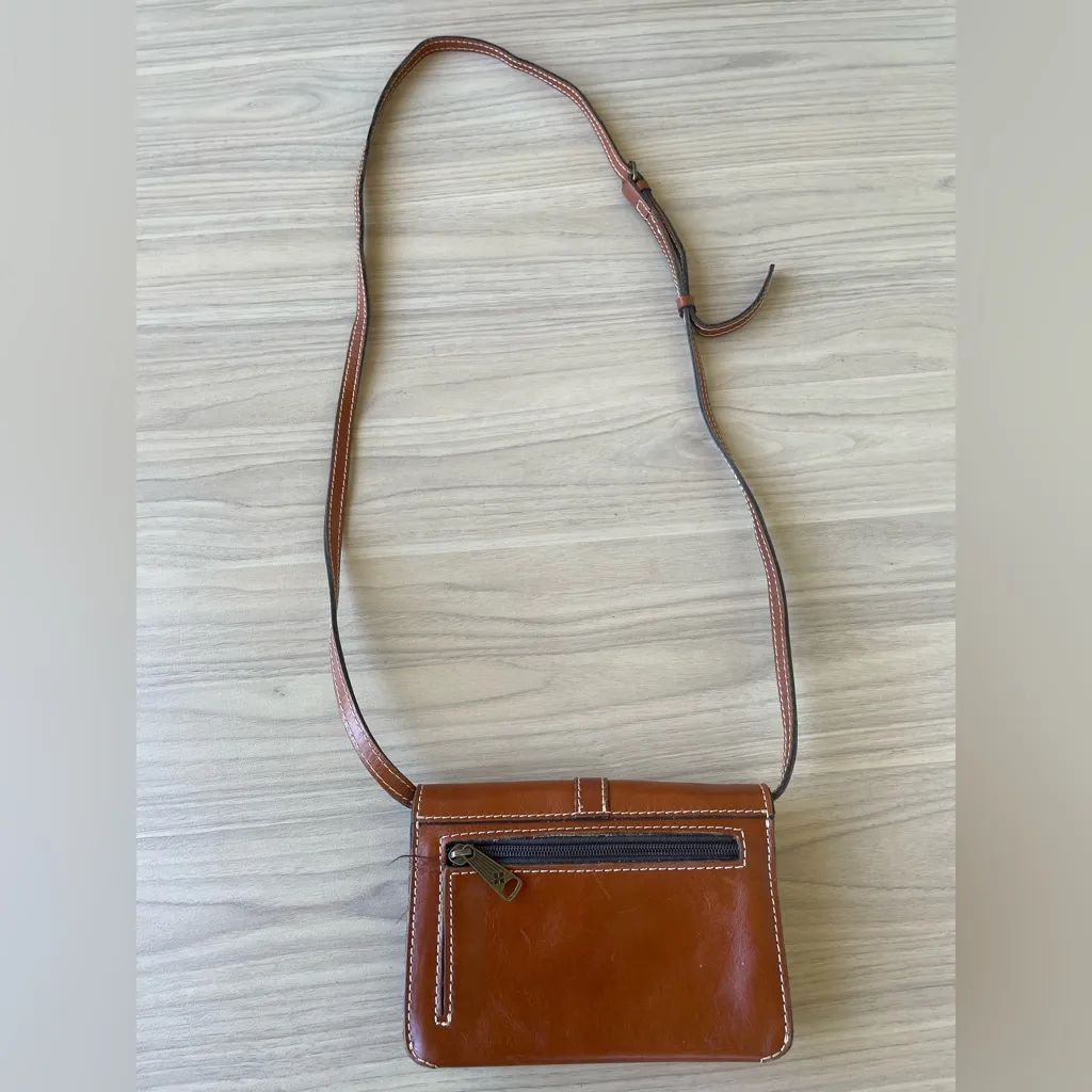 Patricia Nash Tan Leather Crossbody Bag - Image 2