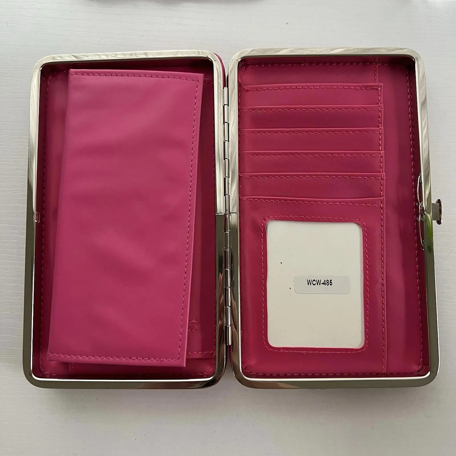 Western Pink Cow Print Wallet Floral Embossed Rhinestone Buckle Bling Trifold - Image 3