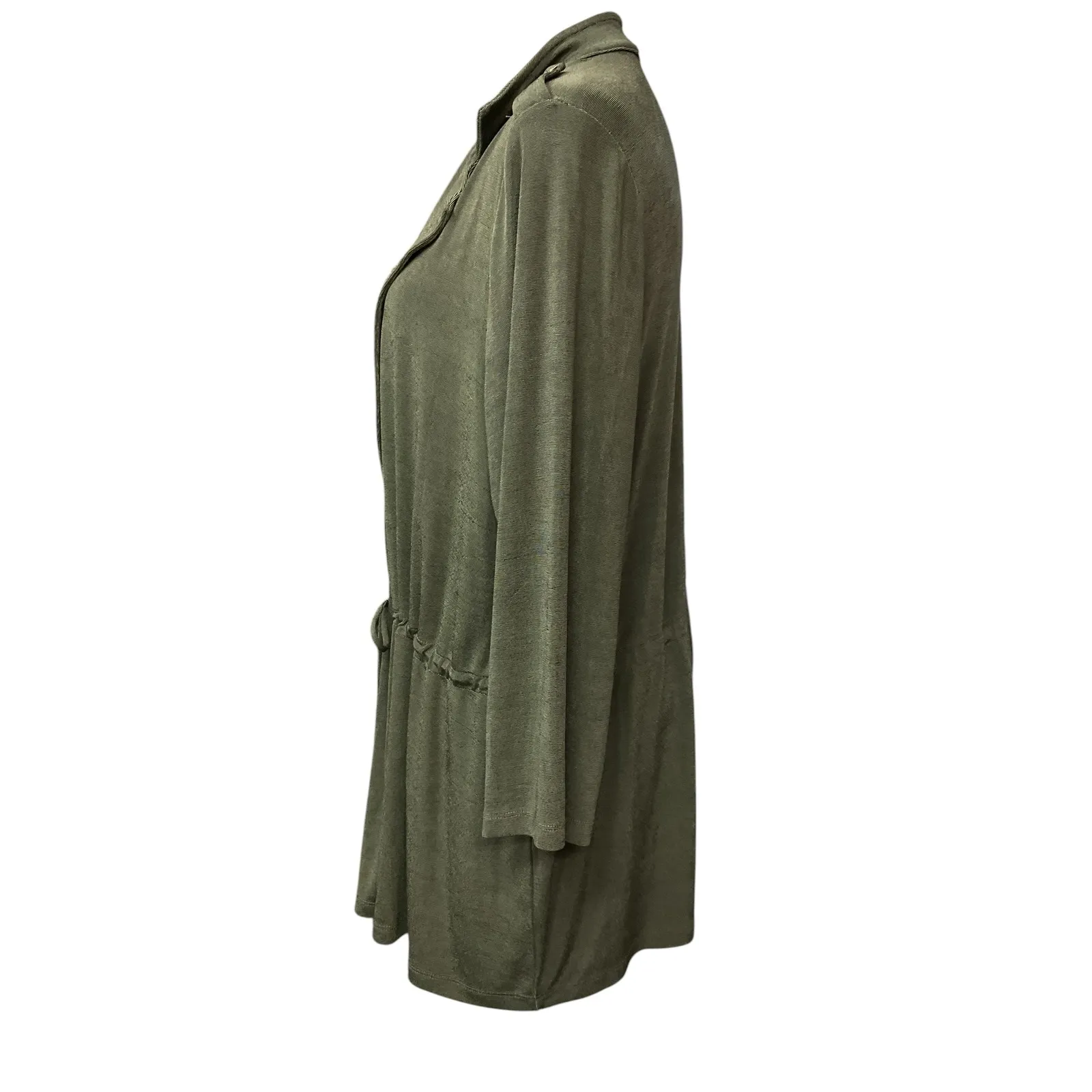 Chico's Traveler Women's Long Sleeve Cinch Waist Green Blazer Jacket Size Large - Image 5