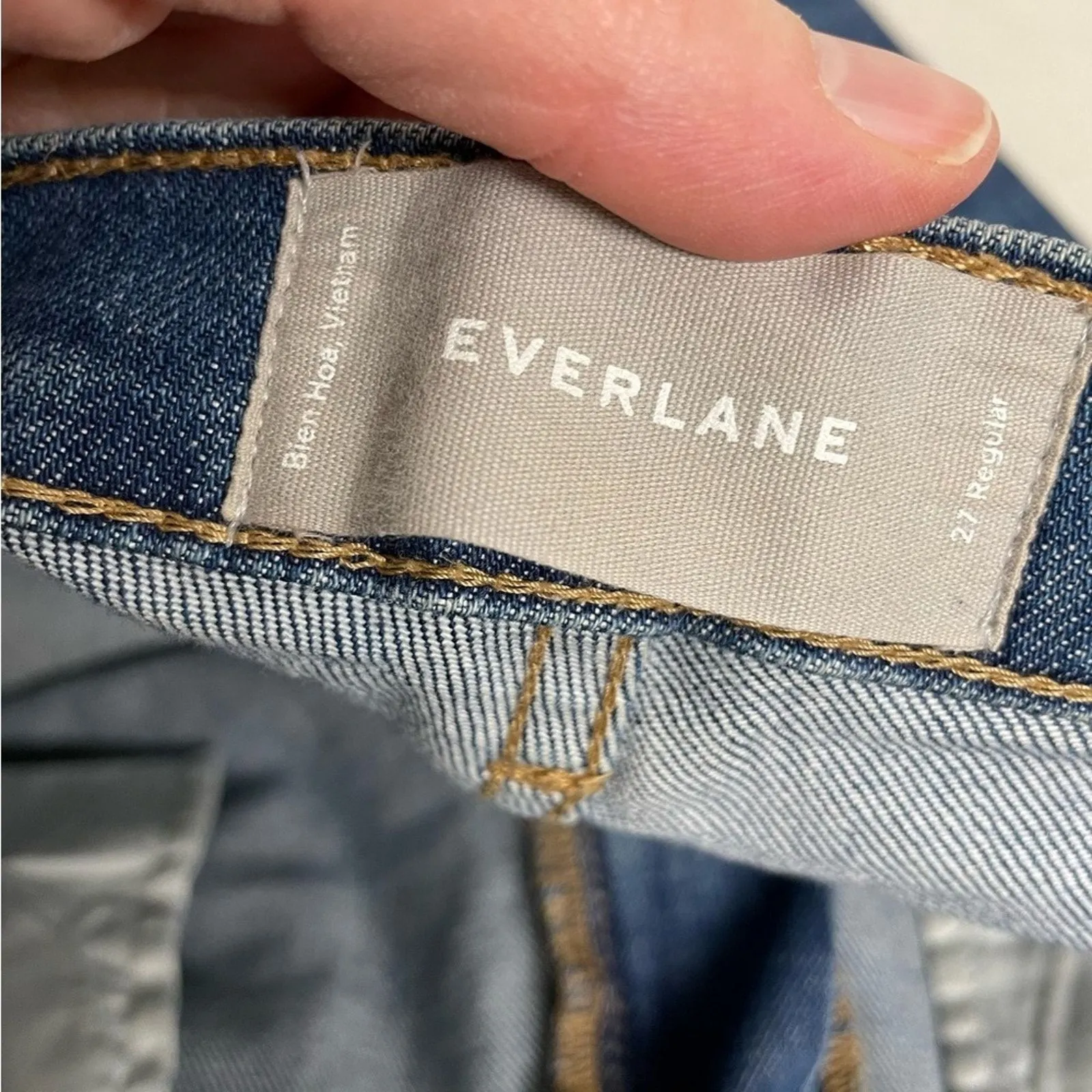 Everlane Medium Wash Mid Rise Skinny Jeans Womens 27 Blue Zip Fly Casual Classic - Image 7