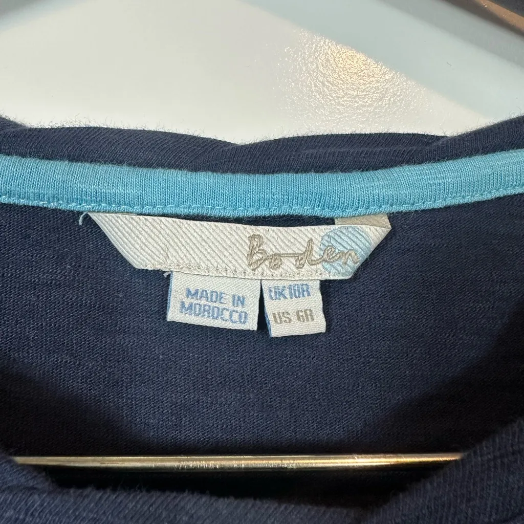 Boden Women’s Navy Blue Gold Sunburst Coralie Cotton T-shirt Dress Size 6R - Image 7