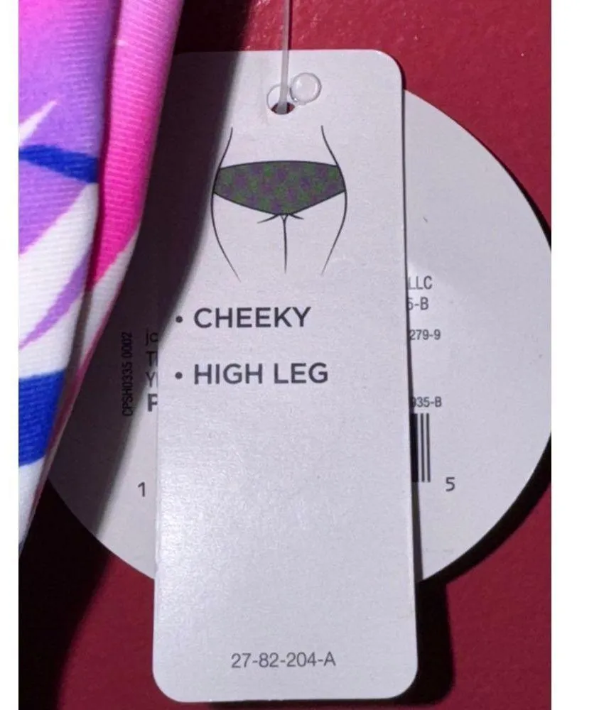 Decree Tropical Getaway Palm Print One Piece Swimsuit High Leg Cut Size S - Image 5