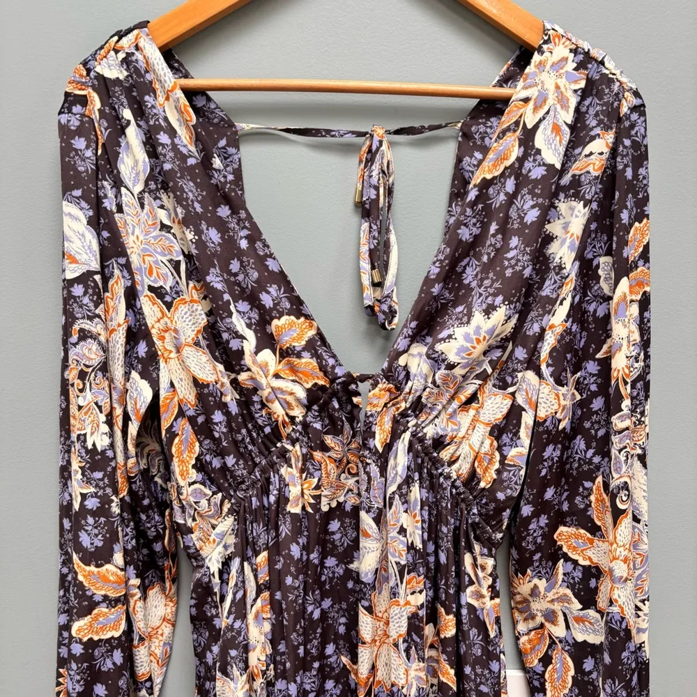 Free People Soli Mini Long Sleeve Satin Dress M - Image 8