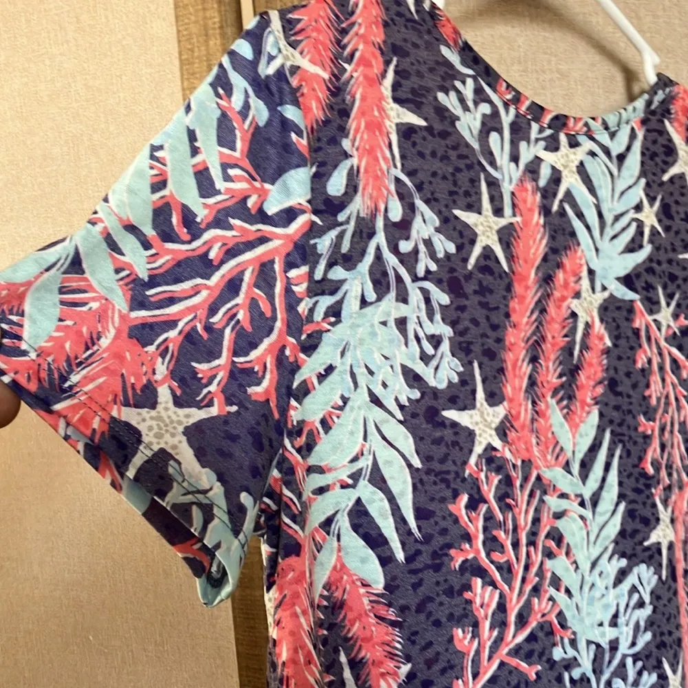 Casey key Floral Print Women's Top small Blue - Image 9