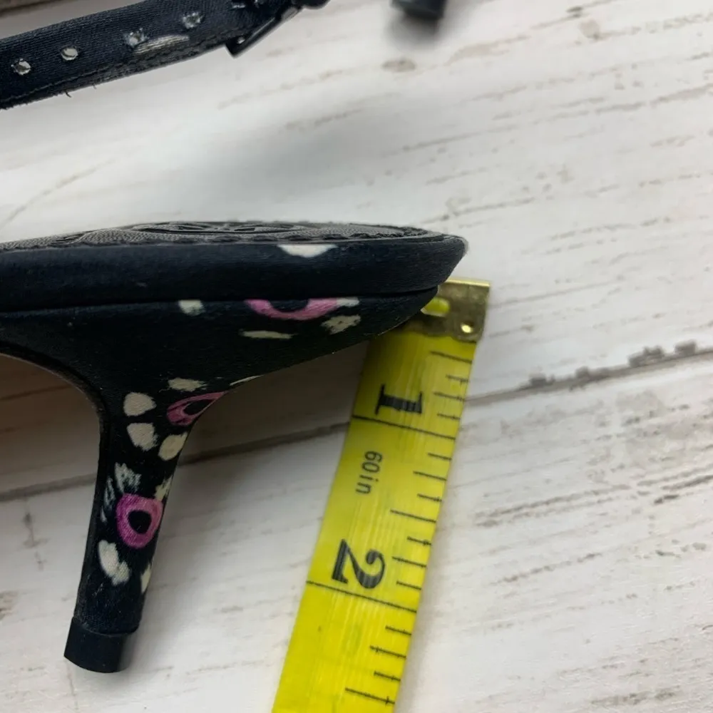 Tory Burch Rosalind Bow Pumps SlingBack Heels 7 1/2 Floral Career Classic - Image 6