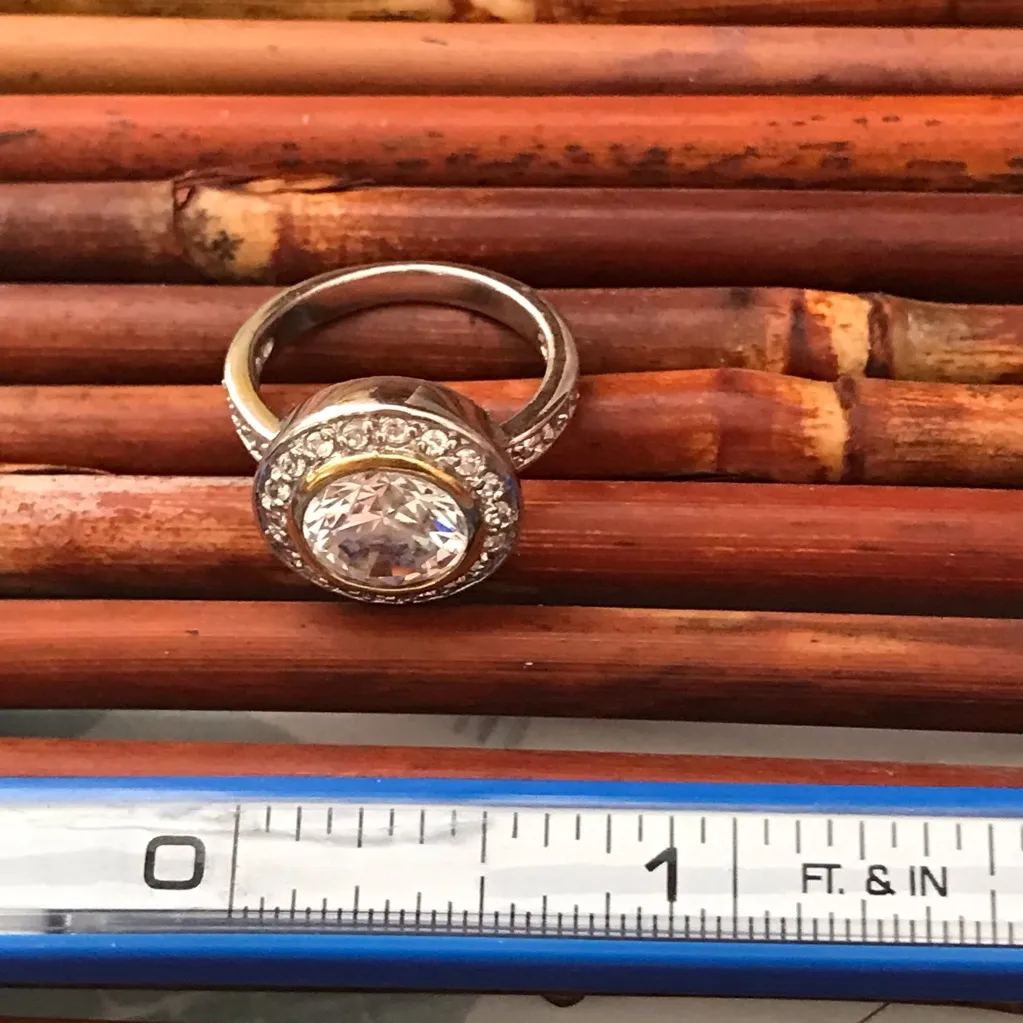 Quartz Solitaire Round .925 Sterling Silver Ring Size 6 - Image 12