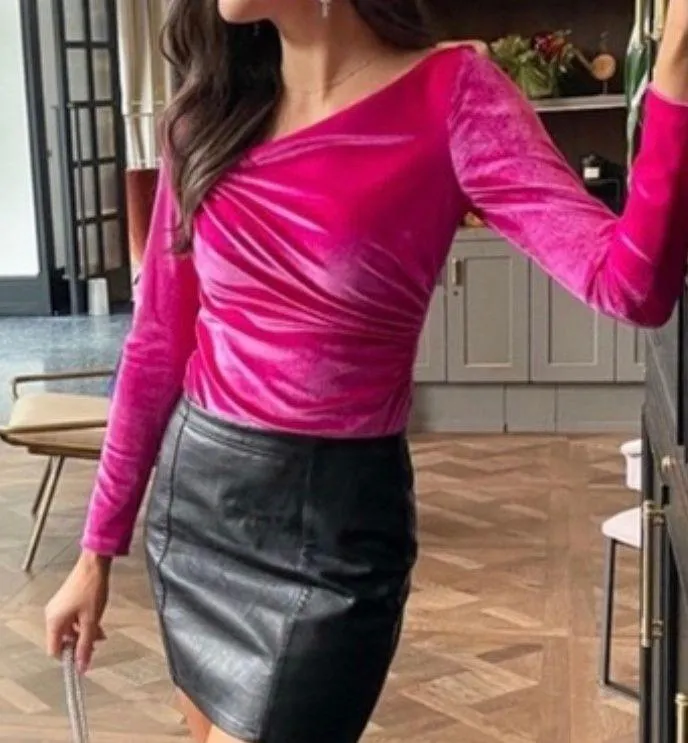 ZARA Pink Velvet  Bodysuit - Image 2