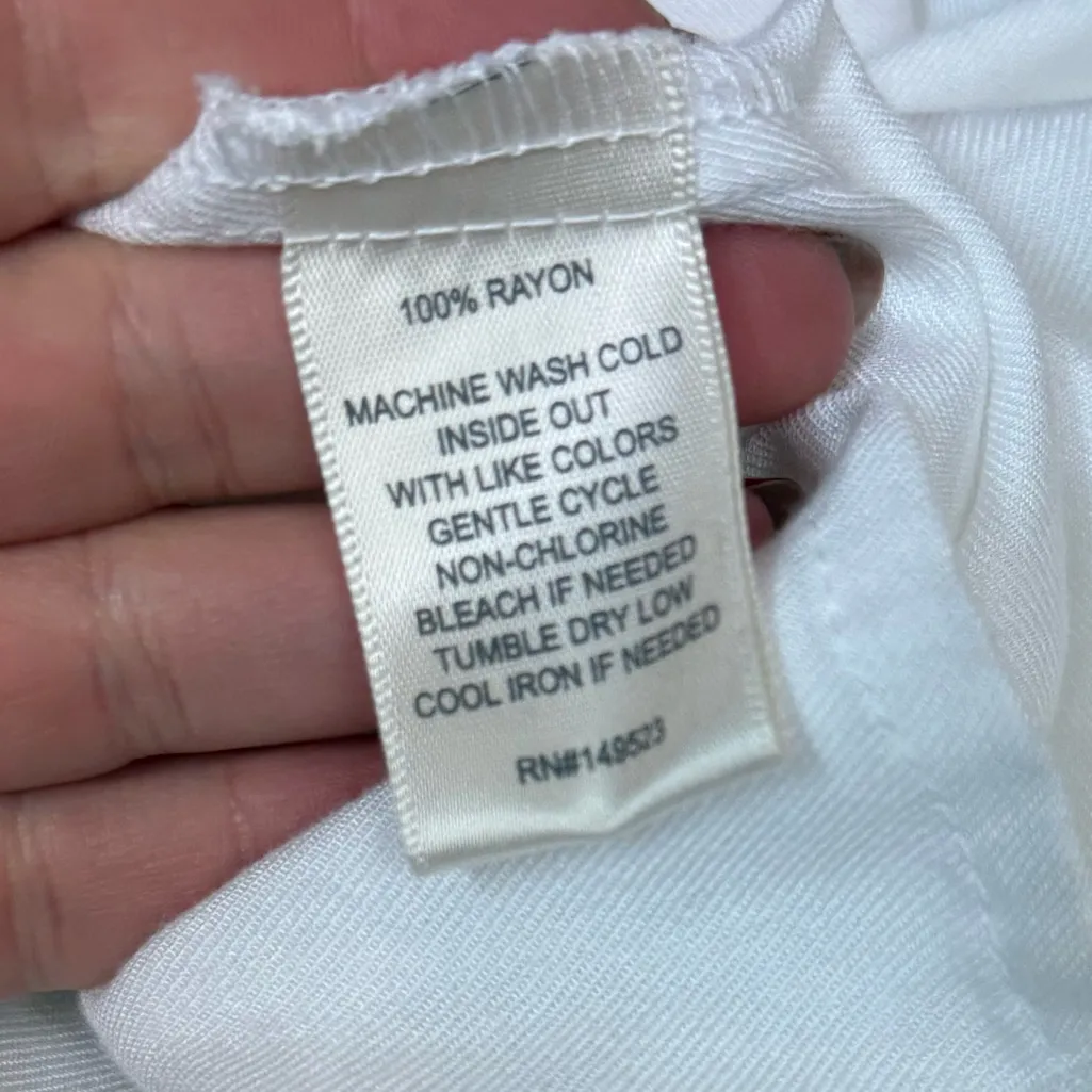 Alexander Jordan White Button Front Blouse Supersoft Rayon Shirt Size M NWT Size M - Image 7