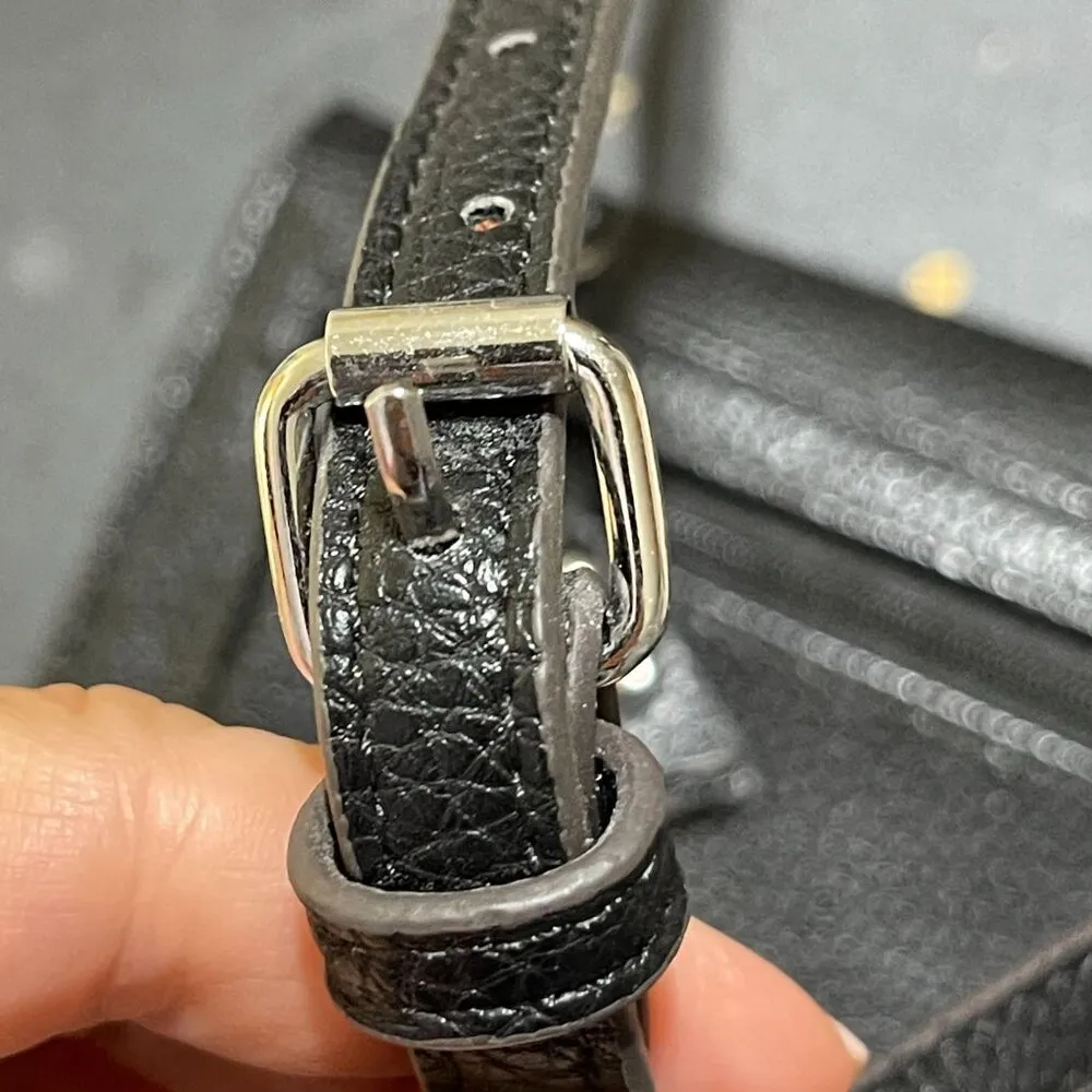 Nicole Miller Crossbody Wallet Bag Animal Print Interior Black Pebbled Faux Leat - Image 5