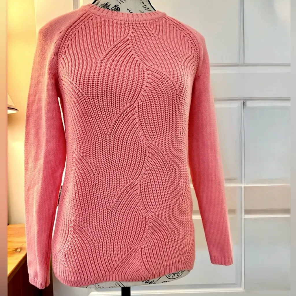 NWT Talbots Textured Swirl Knit Pointelle Scalloped Edge Sweater Size S/P💛 - Image 13