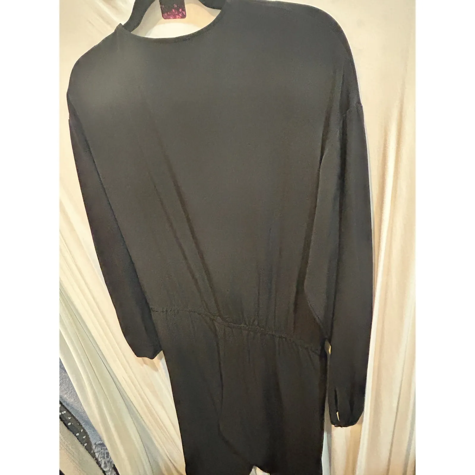 H&M Black Jumpsuit Size 10 Long Sleeve V Neck Casual Workwear‎ Elegant - Image 7