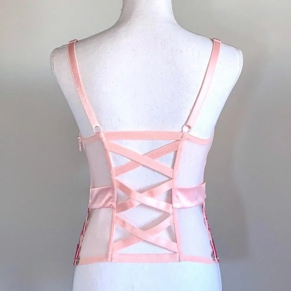 Victoria’s Secret Rose Embroidered Bustier - Image 5