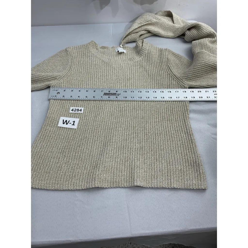 Womans Charter Club Petite Sweater & Scarf PM Gold Sparkly Long Sleeve Pullover - Image 6