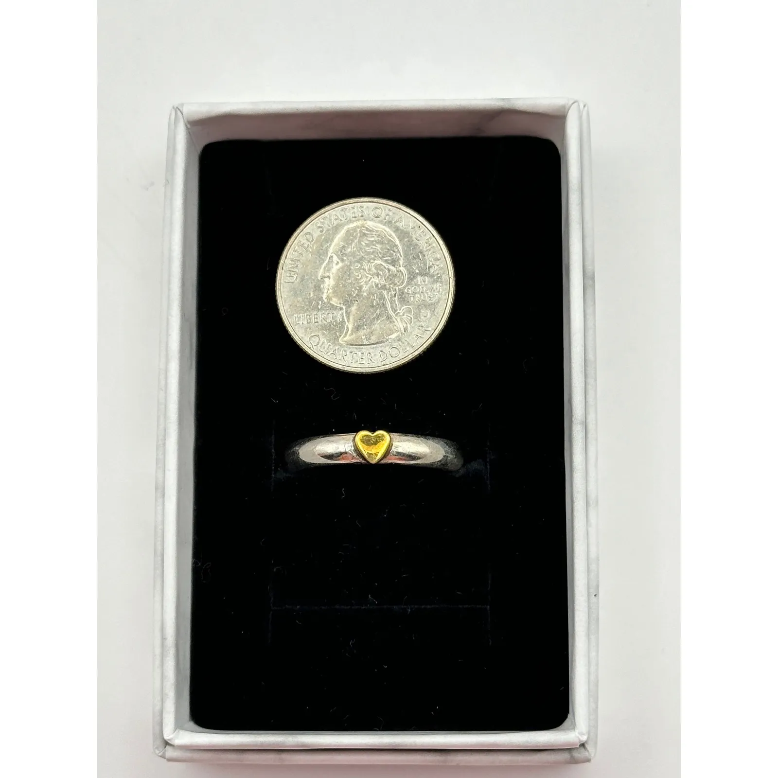 Chunky Sterling Silver Heart Ring Size 8 - Image 7