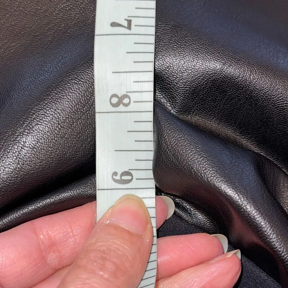 Simply Vera Vera Wang Womens Faux Leather Knit Moonlight Leggings Black Large NW - Image 7