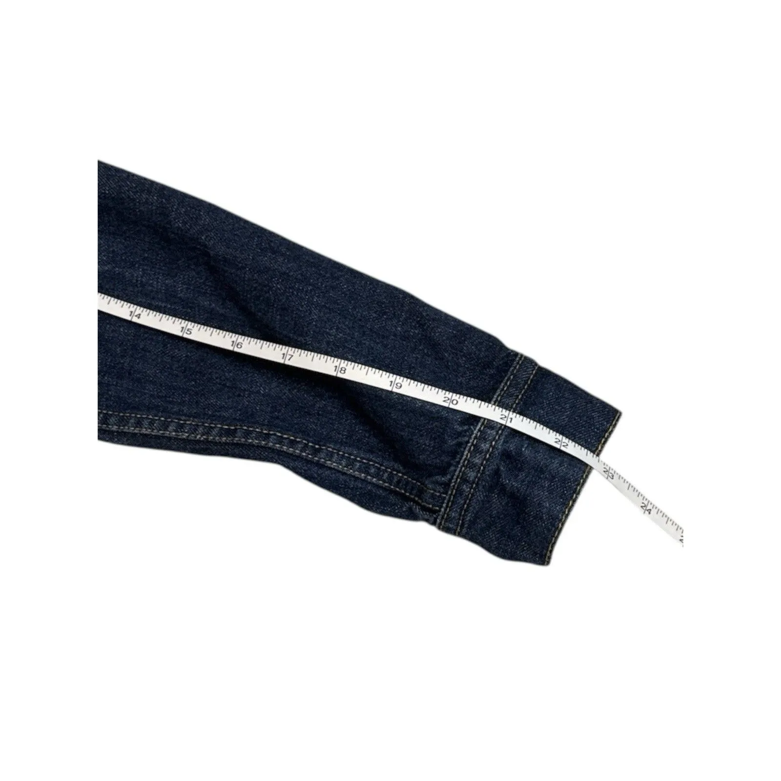 American Eagle Women's Blue Jean Denim Trucker Jacket Medium Wash  XS Classic - Image 8