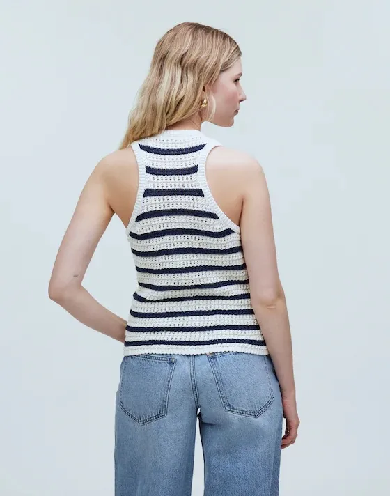 Madewell Crochet-Knit Crewneck Sweater Tank | Size - Image 2