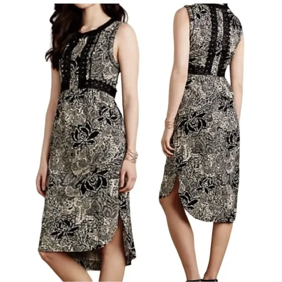 HOLDING HORSES Anthropologie Black and White Asymmetrical Sleeveless Sundress - Image 2