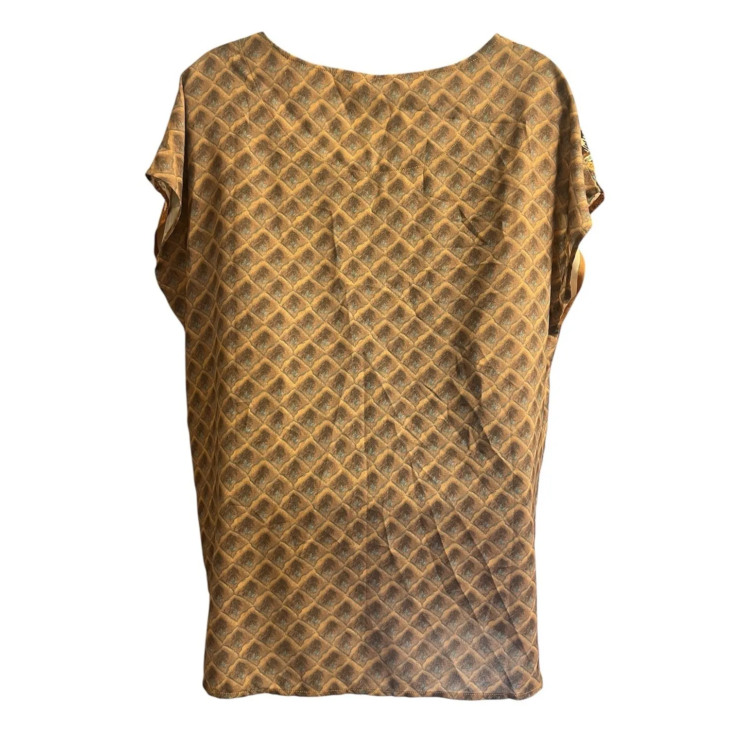 Soft Surroundings Warm Tone Pattern Short Sleeve Lightweight Top Sz M - Image 5