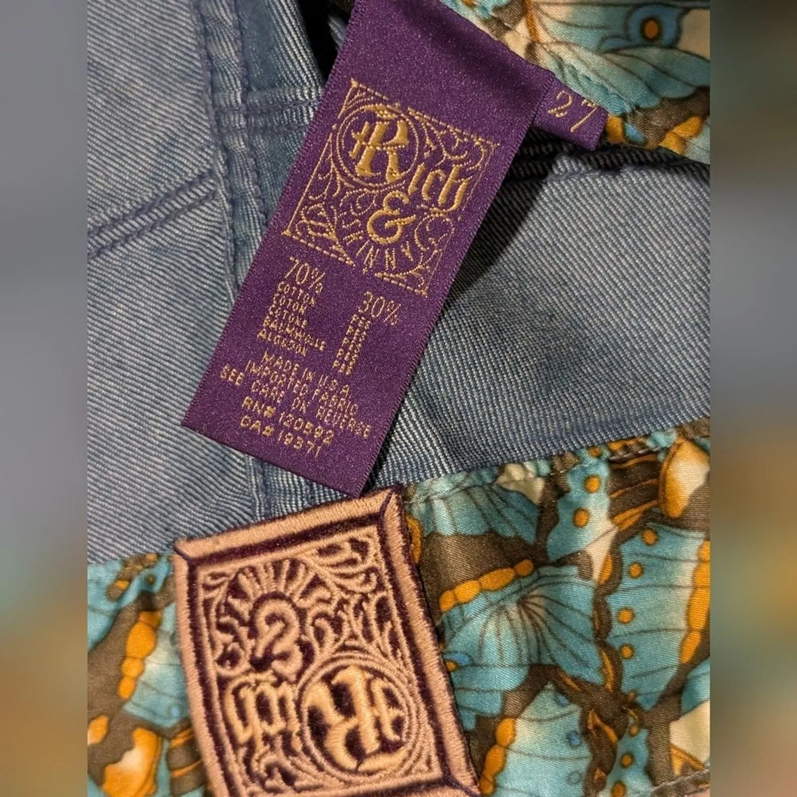 Rich & Skinny Womens 27 Jeans Silky Style Slim Boot Leg Trouser Blue Denim - Image 4