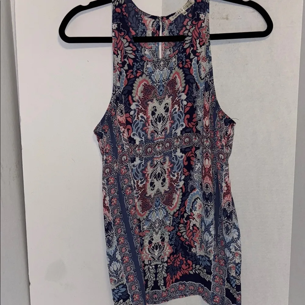 Violet & Claire Blue Gray Pink Sleeveless Tank Top 100%Polyester Size Medium - Image 2