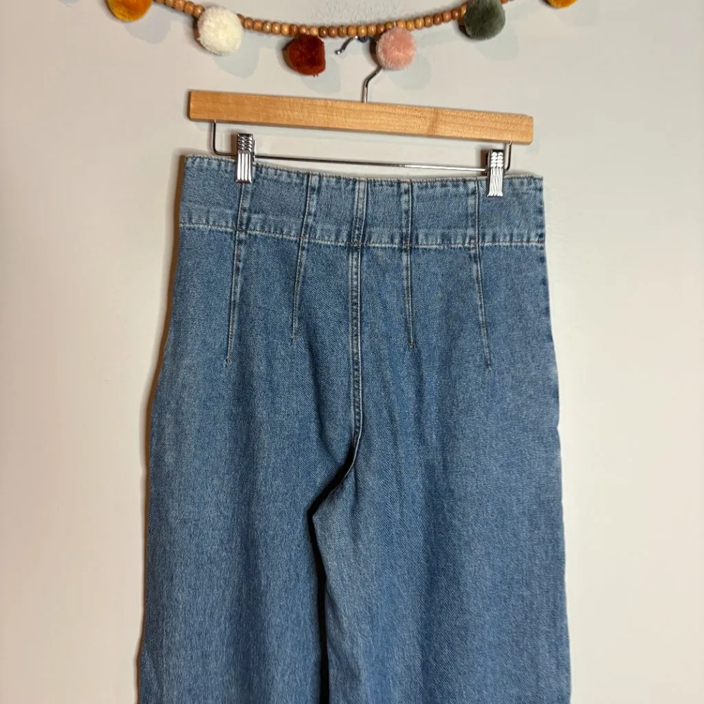 We the Free Free People Women's Midnight City Denim High Waist Wide Leg Jeans - Image 4