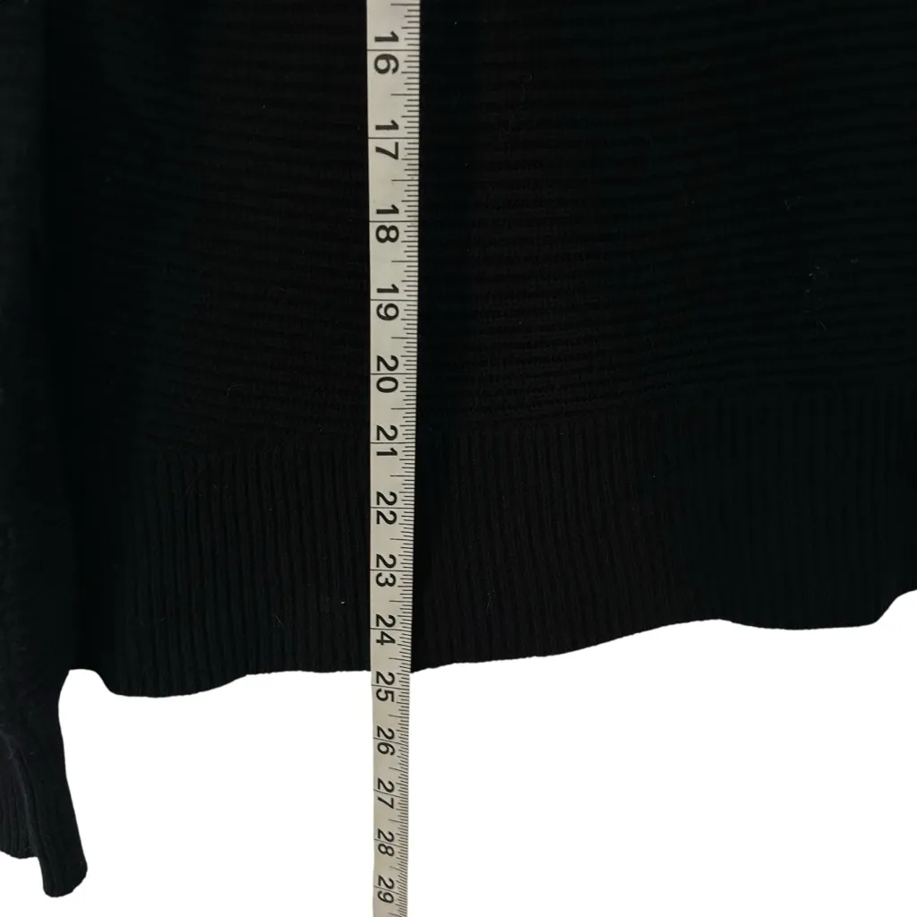 Black Collared Quarter Zip Cropped Sweater Knit Top Shirt Sonoma Women’s Medium! - Image 3