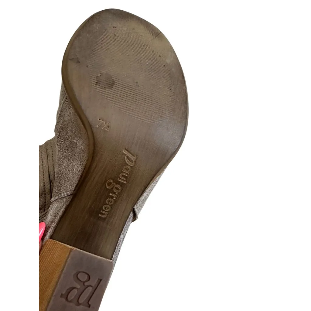 PAUL GREEN Silver Metallic Leather Slingback Heel Size 7.5 - Image 5