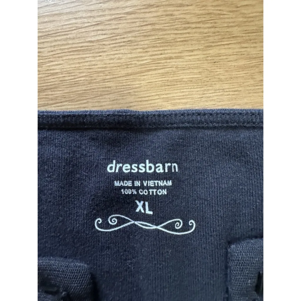 Dressbarn Black Embellished Sleeveless Top Size XL Cotton Office Business Casual - Image 3