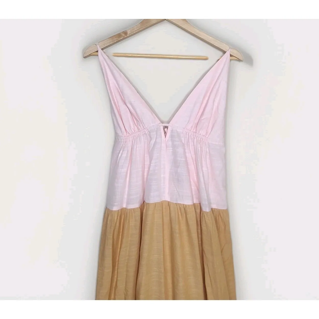 Anthropologie The Raya Colorblock‎ Orange Motif Maxi Dress Small Casual Tiered - Image 3