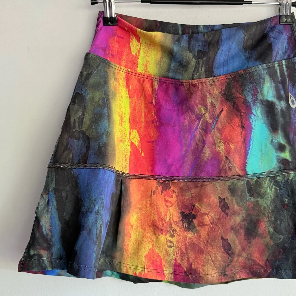 Dona Jo Fitwear Skort Multi Color Tie Dye‎ Pickleball Tennis Golf Skirt Size 1 S Purple - Image 3