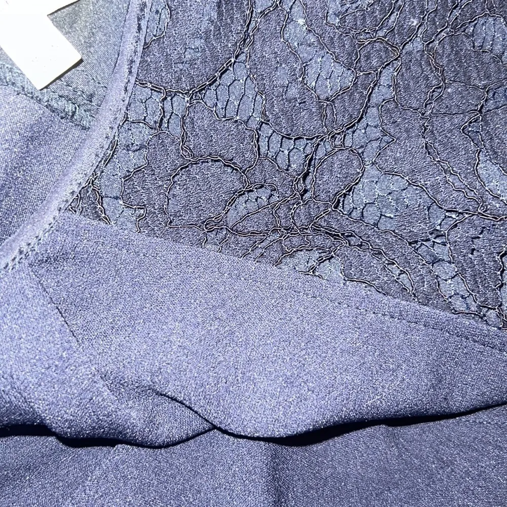 Nanette Lepore Dark Blue Tea Dress With‎ Lace Trim Size 8 - Image 5