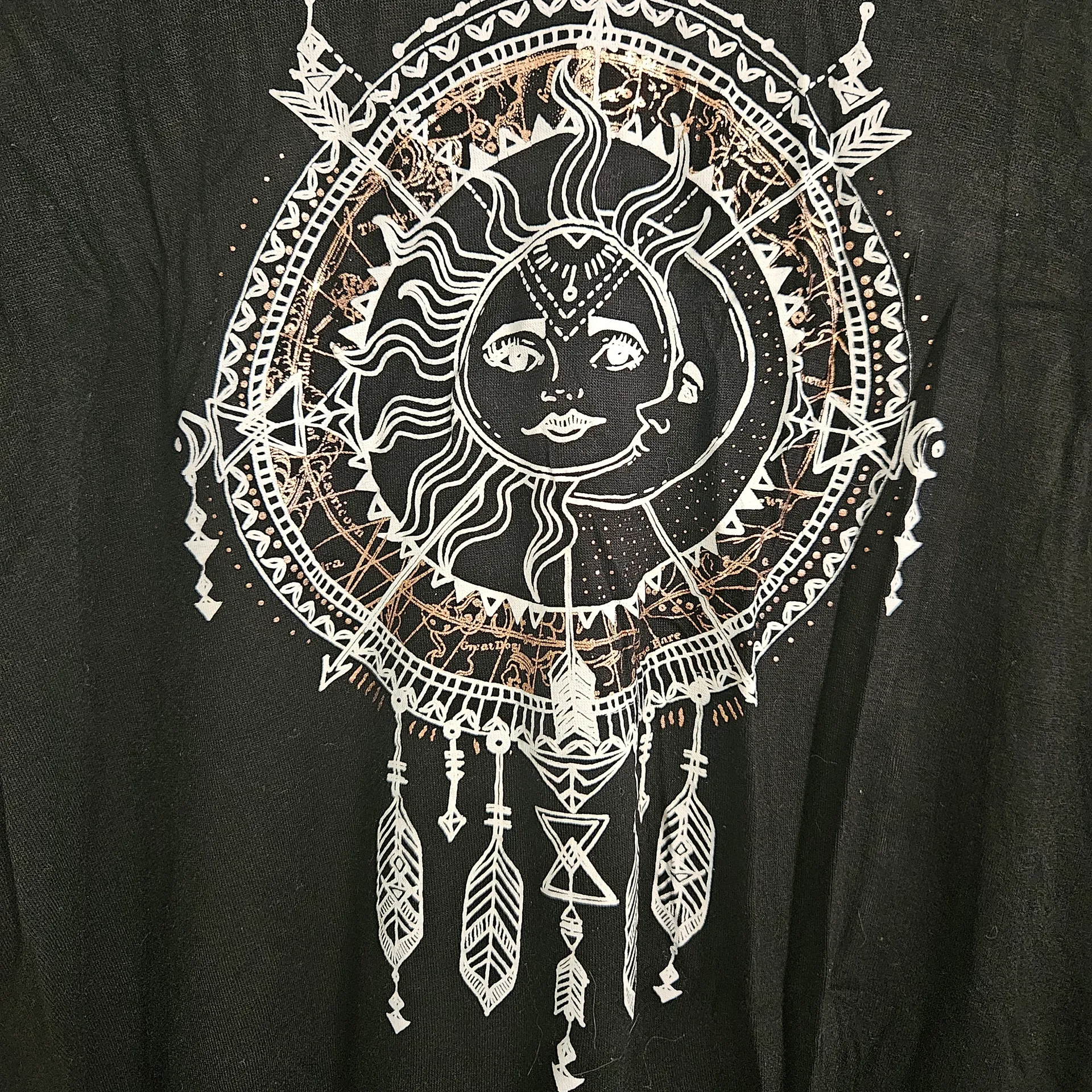 No Boundaries Juniors Cold Shoulder Black Long Sleeve Top Dreamcatcher L 11-13 - Image 2