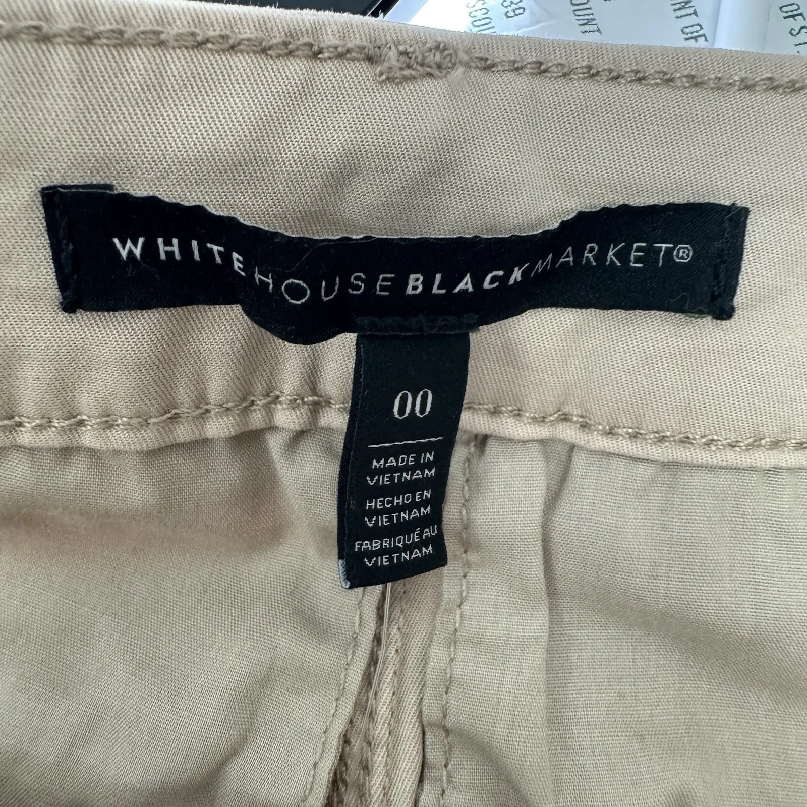 White House Black Market Beige Utility Mini Skirt Belt 00 NWT Biscotti Casual - Image 6