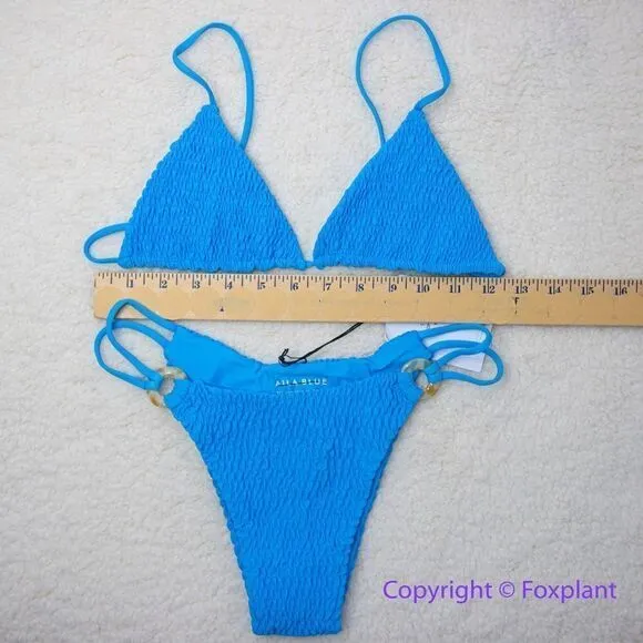 New Set! Free People x Aila Blue blue bikini, top size S, bottom size M - Image 4