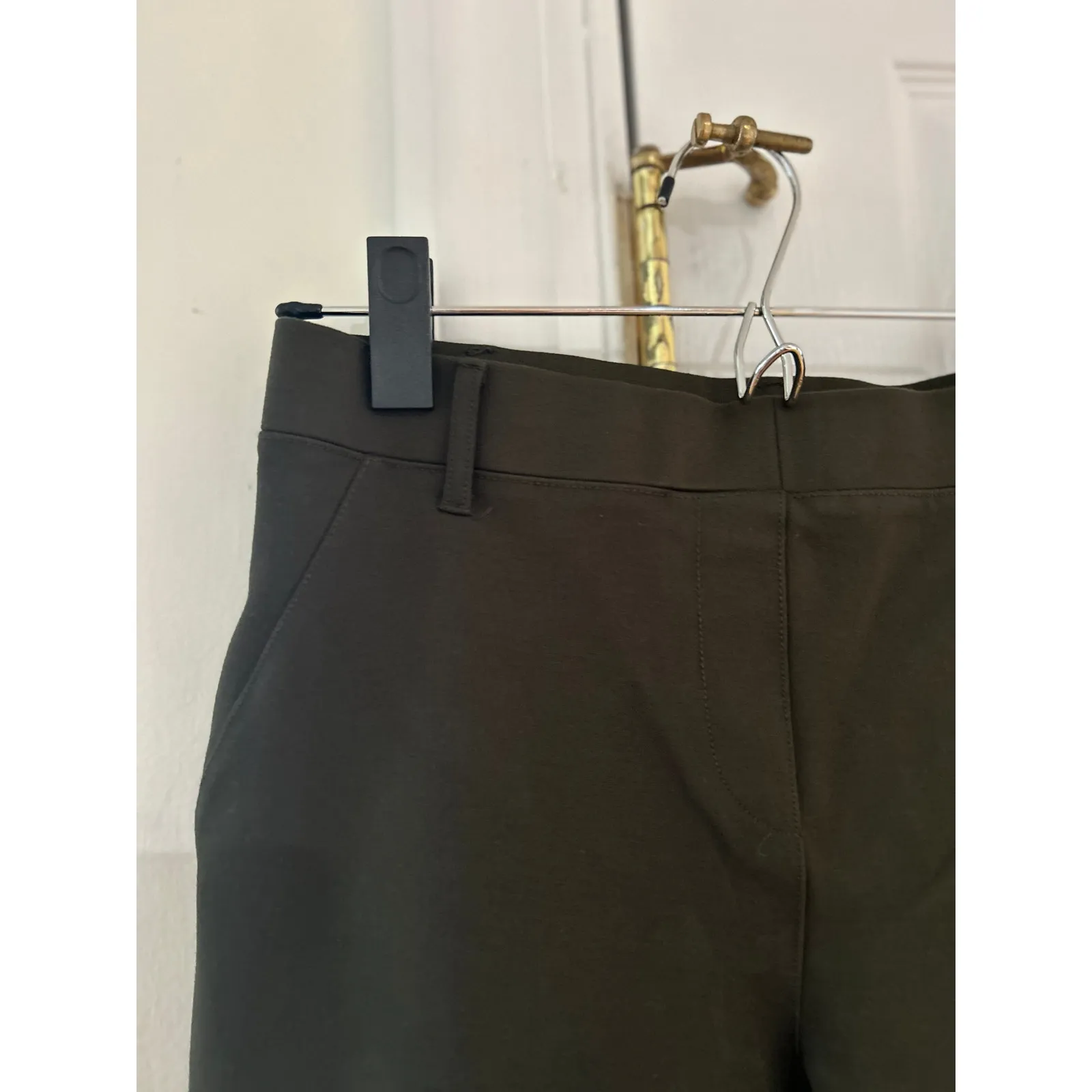 Quince Olive Green Ankle Length Pull On Trouser Pants - Image 5