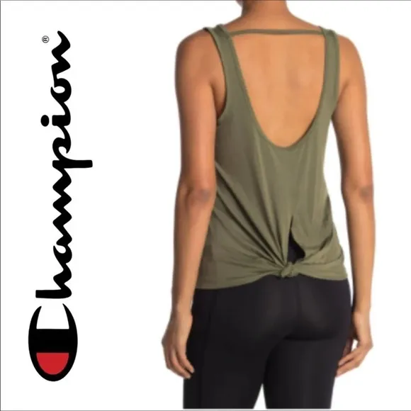 Champion Sport Cargo Olive Green Tie Back Tank Top Size XS NWT - Image 2