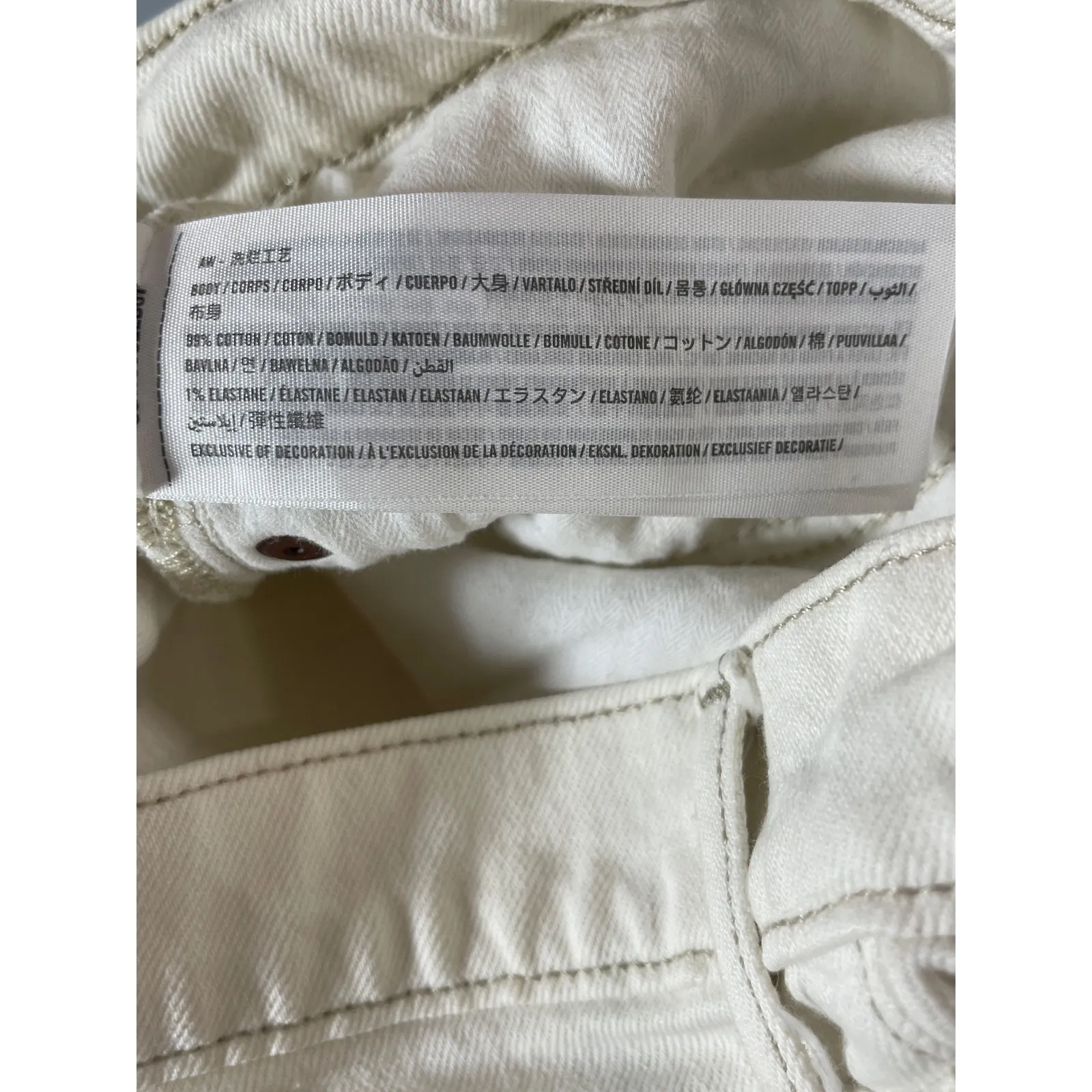 Abercrombie & Fitch The 70s Vintage Flare White High Rise Denim Jeans Size 24 - Image 5