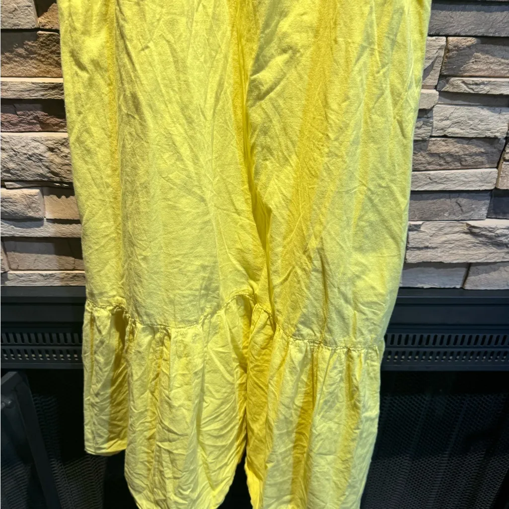 FARM X ANTHROPOLOGIE yellow RUFFLE MIDI DRESS Size Small - Image 5