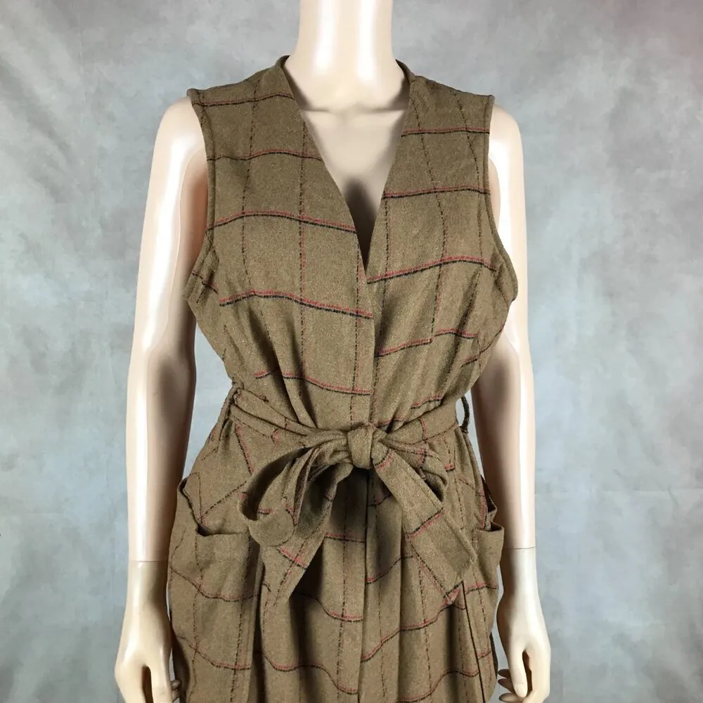 BCBGENERATION Plaid Longline Windowpane Vest NWT LARGE - Image 7
