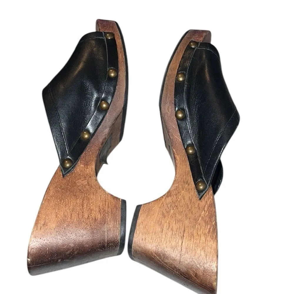 Bongo Women's Black Vintage Leather Sandals Size 9 M - Image 3