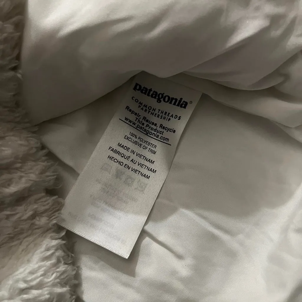 Patagonia Los Gatos off white sherpa outerwear Vest fleece zip front - Image 4
