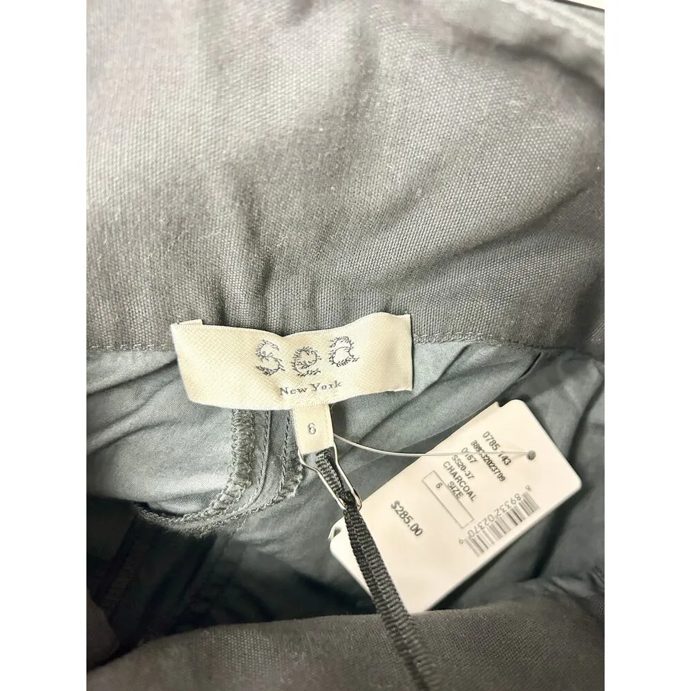 NWT Sea New York Gabriette High Waisted Combo Paperbag Short Charcoal Womens 6 Gray - Image 6