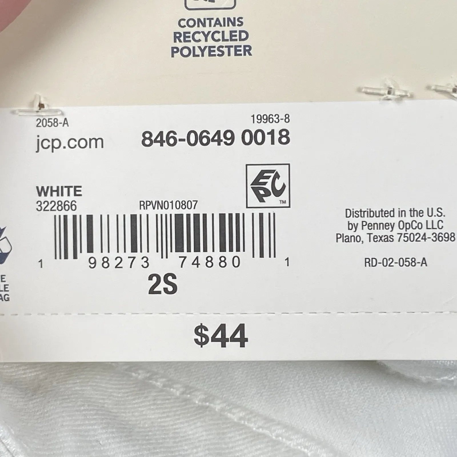 St. John’s Bay Jeans Women’s Size 2 Short White Straight Leg Mid-Rise NWT $44 - Image 8